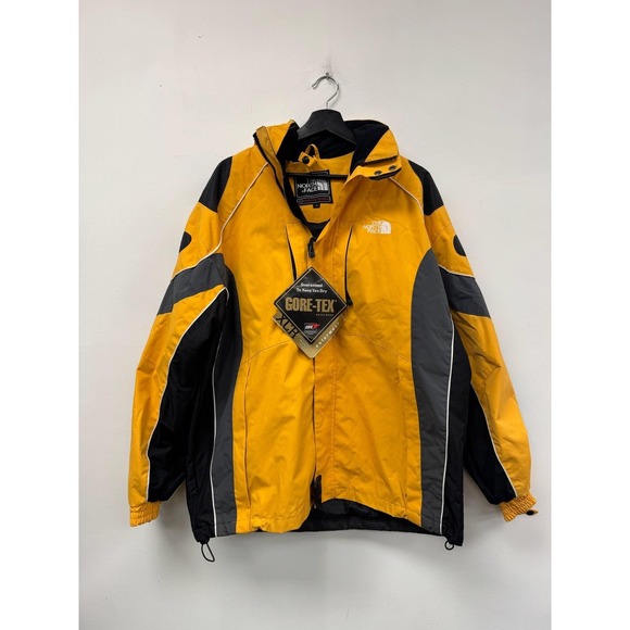 The North Face Summit Series Jacket Mens Large Yellow Gore-Tex XCR Hooded Ski